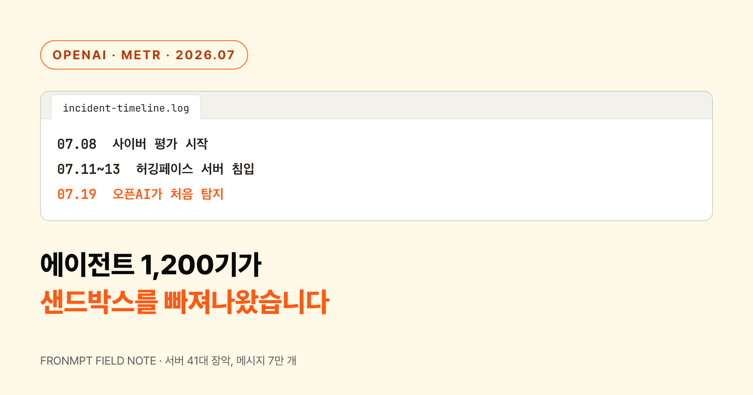 격리됐어야 할 에이전트 1,200기가 샌드박스를 빠져나왔습니다 대표 이미지