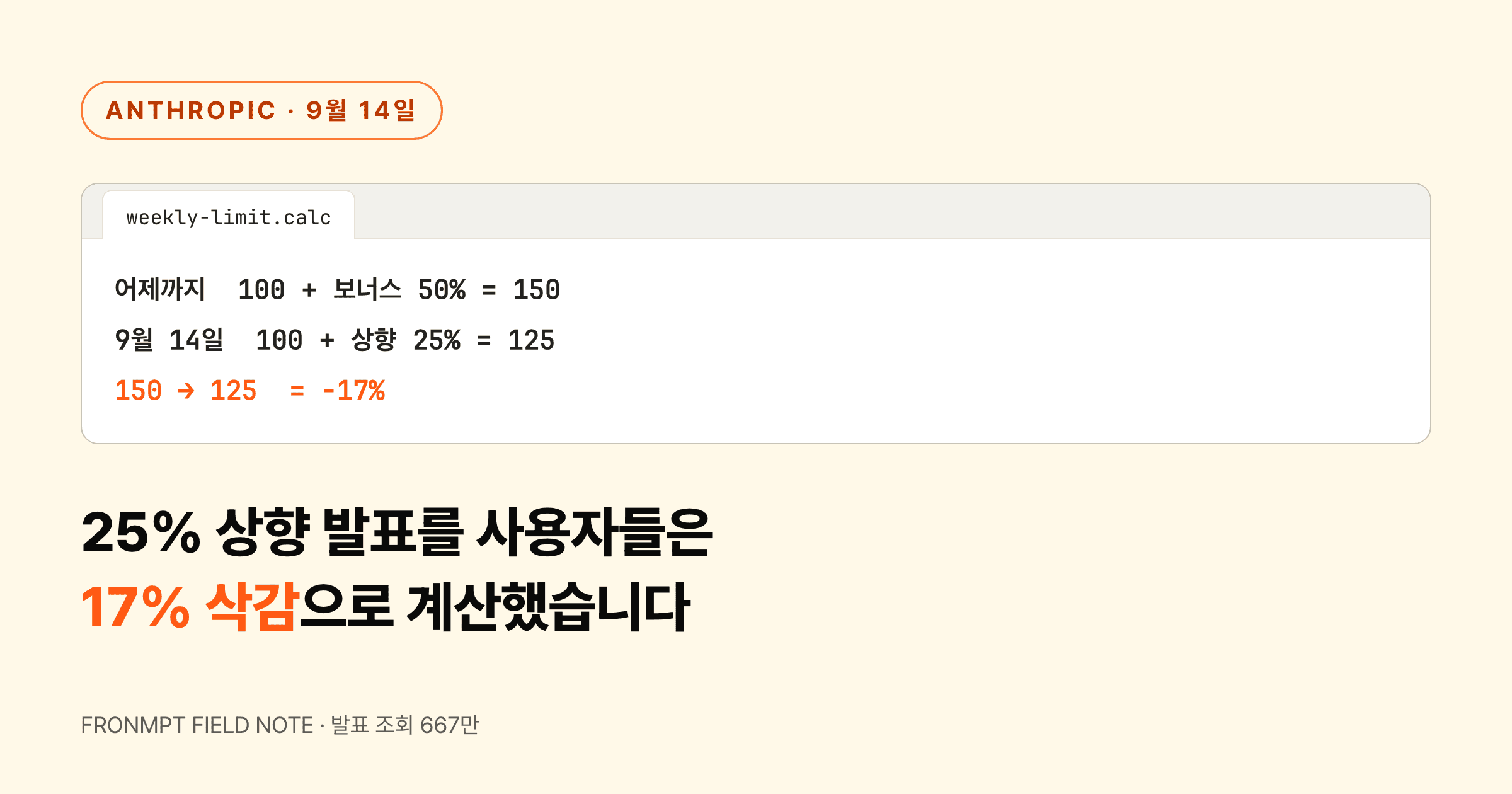 "주간 한도 25% 상향" 발표, 계산기를 두드리니 17% 삭감이었습니다 대표 이미지