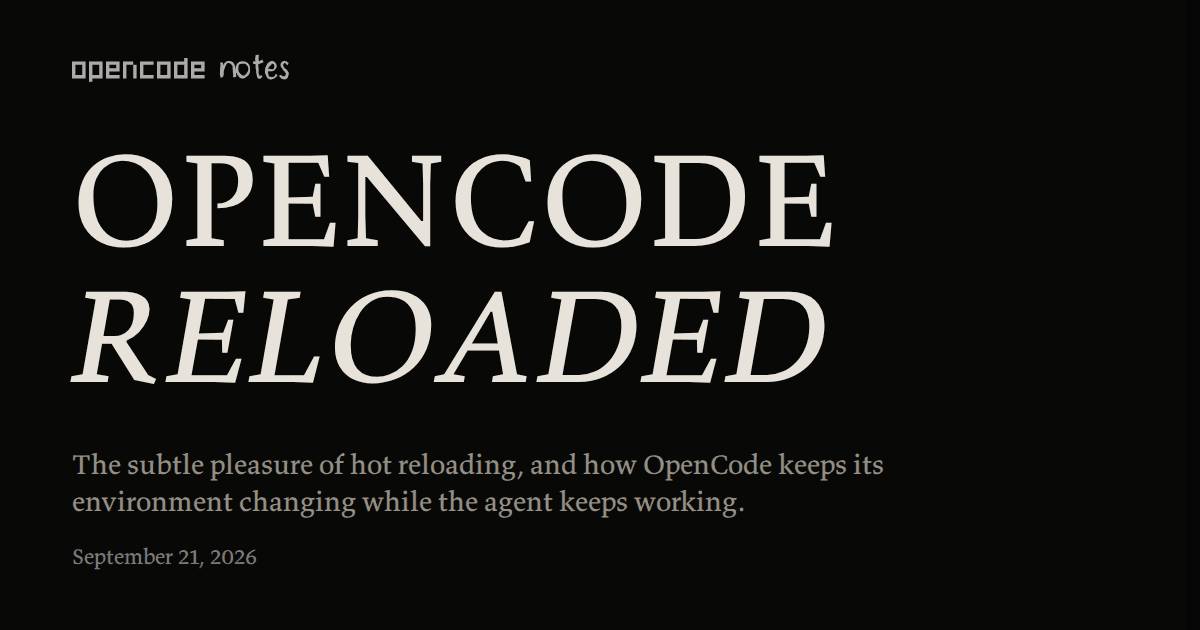 OpenCode 2, 에이전트가 만든 도구를 같은 턴에 바로 씁니다 대표 이미지